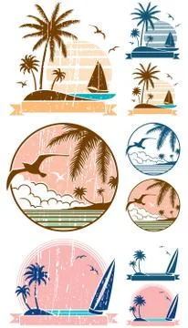 Beach Symbols Stock Illustration