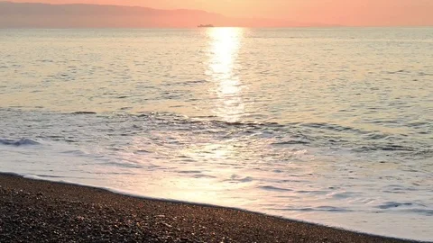 The beach of Taormina in Sicily at the first light Stock Footage 83915157