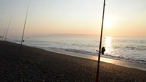 The beach of Taormina in Sicily at the first light Stock-Footage 83916104