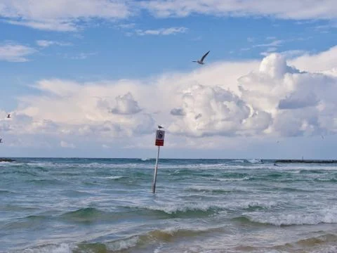 Beach in Tel Aviv Stock Photos