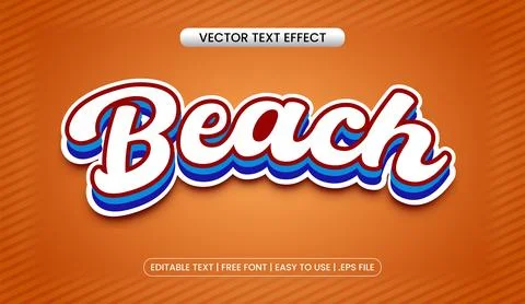 BEACH TEXT EFFECT Stock Illustration