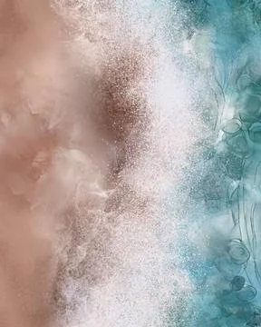 Beach texture mint green blue baby blue marble and watercolor texture Stock Illustration