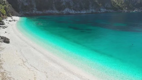 The beach Thapsa in Evia island, Greece Stock Footage 204033165