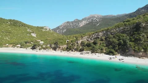 The beach Thapsa in Evia island, Greece Stock Footage 204035554