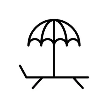 Beach thin line icon Illustrazione stock