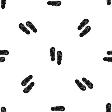 Beach thongs pattern seamless black Illustrazione stock