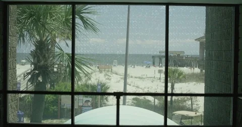 Beach Through Window 4K Vídeos de archivo 83839725