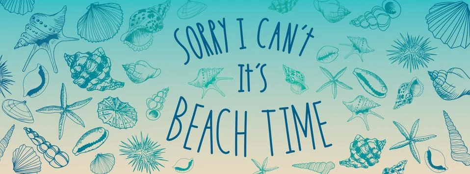 Beach time banner Stock Illustration