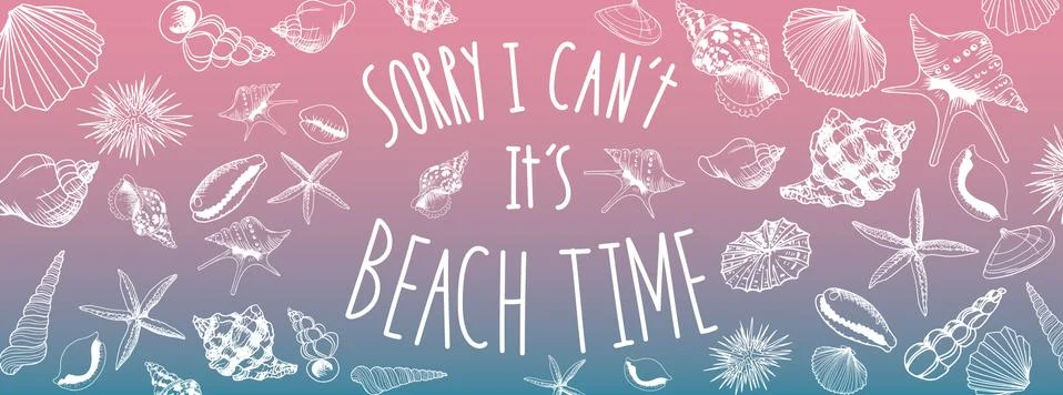 Beach time banner Stock Illustration
