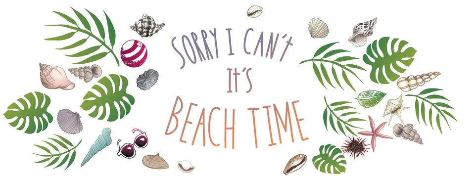 Beach time banner Stock Illustration