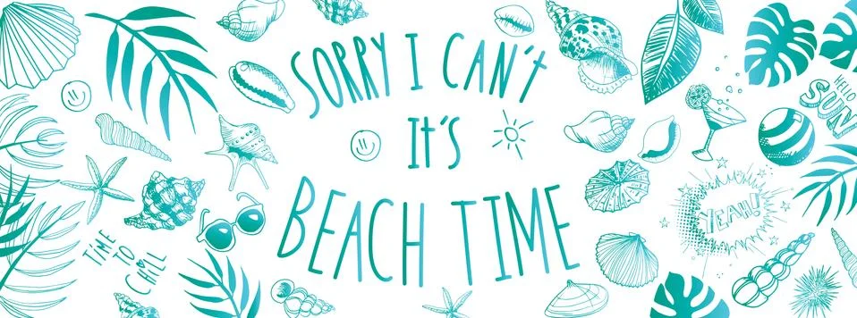 Beach time banner Stock Illustration