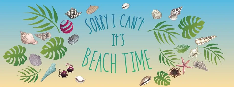Beach time banner Stock Illustration