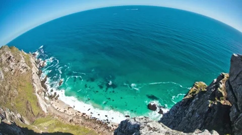 Beach Time Lapse Cape Point Fisheye Stock Footage 31865815