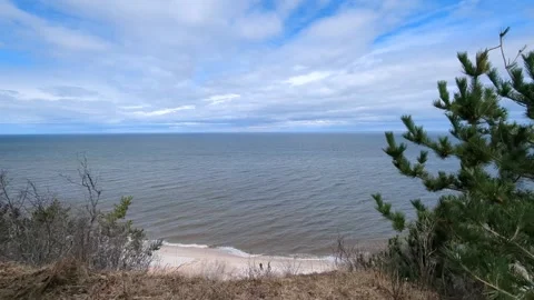 Beach Time Lapse From The Cliff Top Stock Footage 269188617