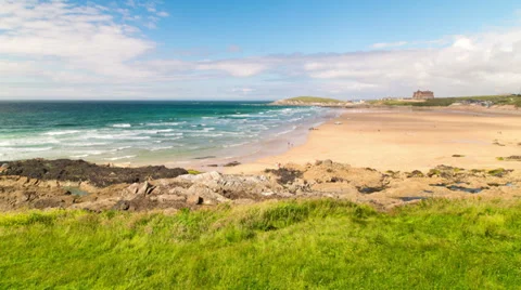 Beach Time Lapse Cornwall Coastline Zoom Stock Footage 31867670