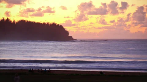 Beach Time Lapse Sunset Stock Footage 31860371