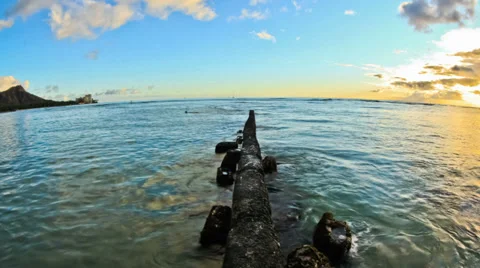 Beach Time Lapse Sunset Stock Footage 31862314