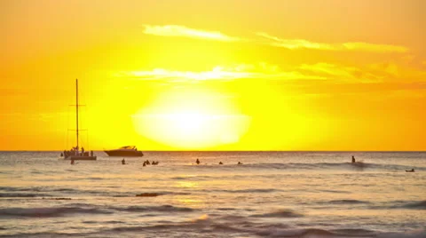 Beach Time Lapse Sunset Stock Footage 31864457