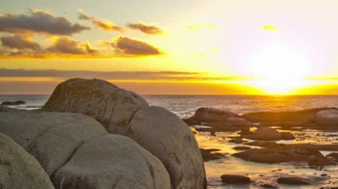 Beach Time Lapse Sunset Pan Stock Footage 31866269