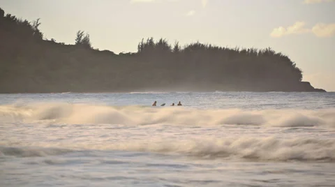 Beach Time Lapse Surfers Stock Footage 31860147