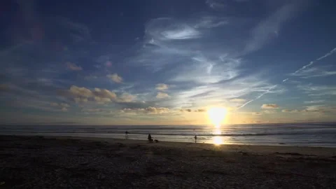 Beach Timelapse Sunset Day to Night California Stock Footage 158765963