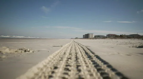 Beach Tire Track RACK Video stock 653321