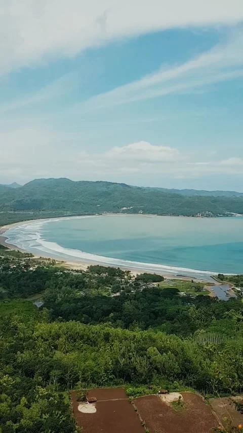 Beach from the top of the cliff Stock Footage 169648916