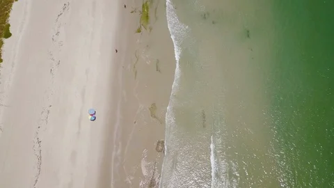 Beach top sun drone Stock Footage 95492745