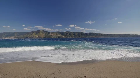 Beach of Torre Faro, Sicily Video stock 97240297