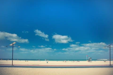 Beach with tourists Foto stock
