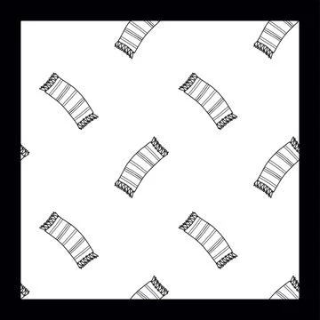 Beach Towel Seamless pattern doodle Outline vector. Texture for background,.. Illustrazione stock