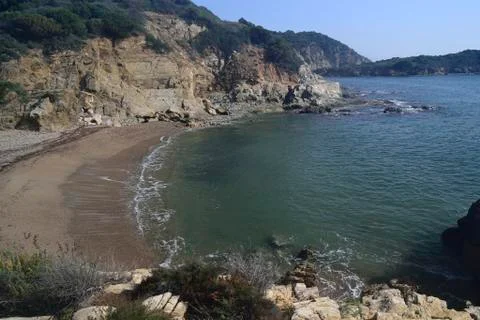 Beach of Tower Chia Foto stock