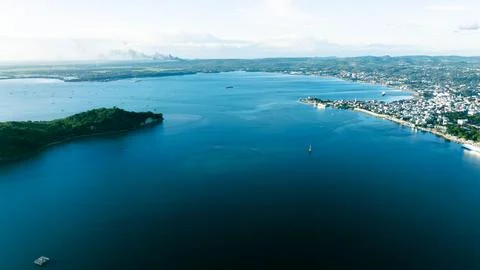 Beach Town Overview Stock Photos