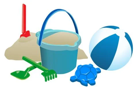 Beach toys Stock Illustration