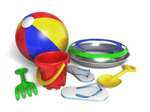 Beach toys Stock Illustration