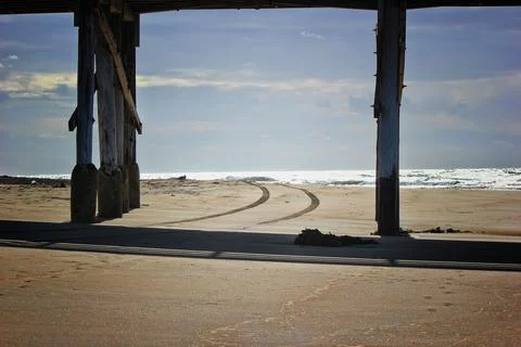 Beach Tracks Stock-Fotos