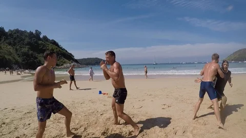 Beach training professional fighters Stock Footage 103504824