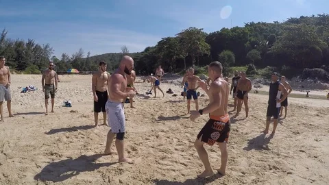 Beach Training Thailand Phuket Stock Footage 103504290