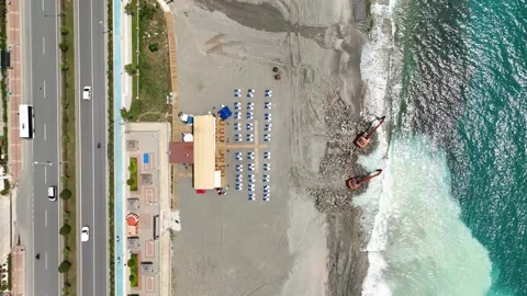 Beach Transformation in Action: Aerial V... | Stock Video | Pond5