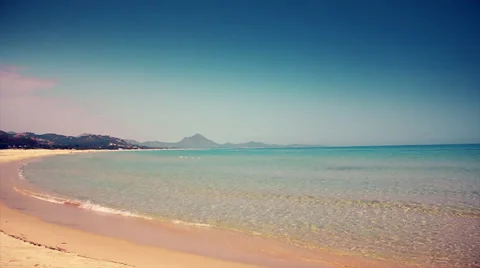 Beach with transparent water in Sardinia Video stock 59644343