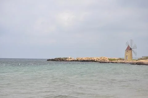 The beach in Trapani Stock Photos
