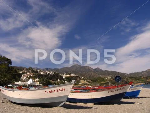 Beach travel playa burriana nerja malaga spain Stock Photos