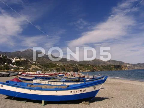 Beach travel playa burriana nerja malaga spain Stock Photos