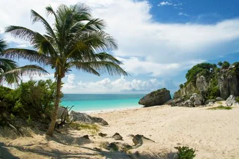 Beach at Tulum 스톡 사진