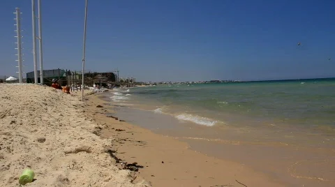 Beach in Tunisia Stock Footage 789552