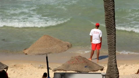 Beach in Tunisia Stock Footage 824793