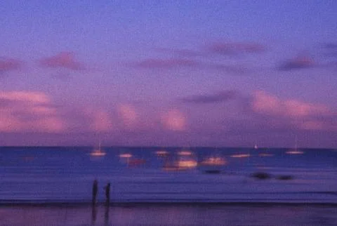 BEACH AT TWILIGHT ABSTRACT Stock Photos