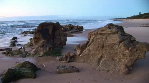 Beach two rock HQ Stock Footage 493601