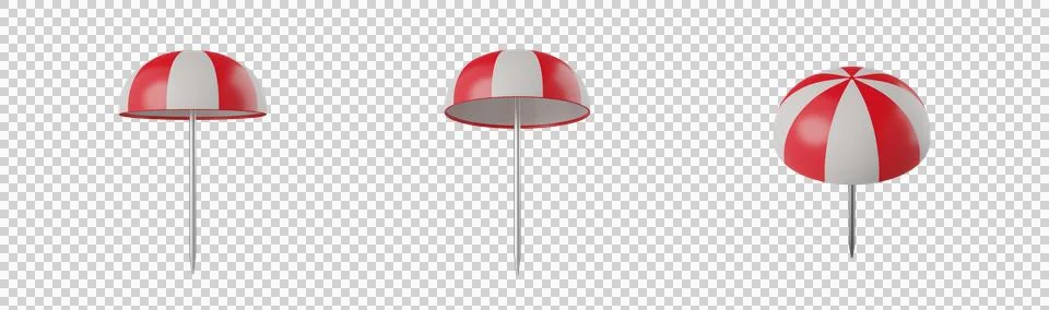 Beach umbrella 3D Stock Illustration
