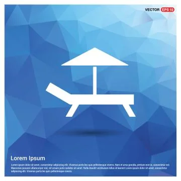 Beach Umbrella and Bed Icon Illustrazione stock